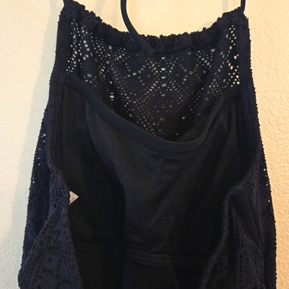 Crochet High Neck Halter One Piece Swim Suit - Picture 8 of 11